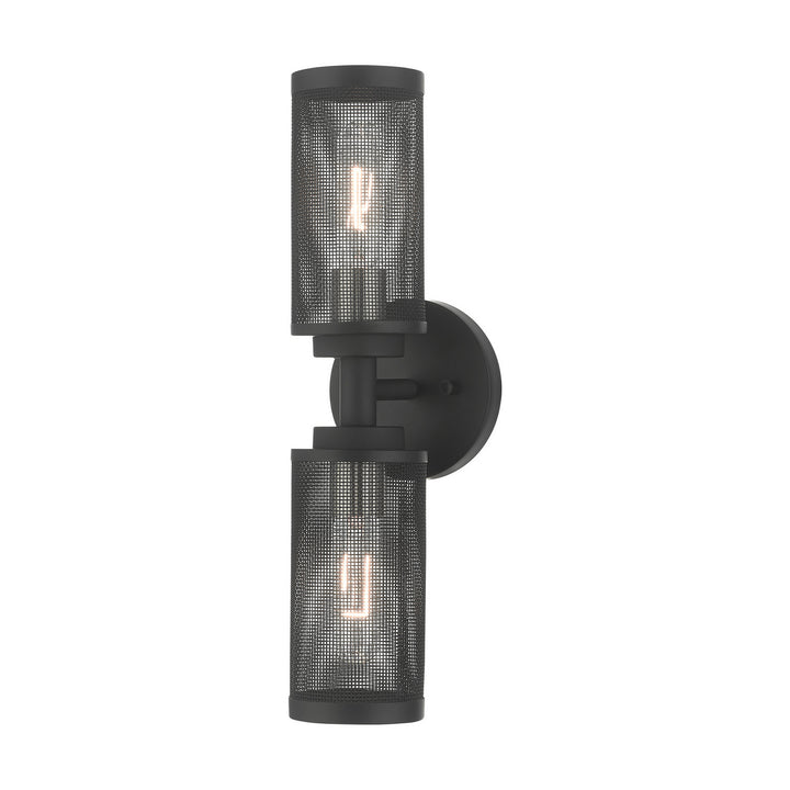Livex Industro 14122-04 Wall Sconce Light - Black w/ Brushed Nickels
