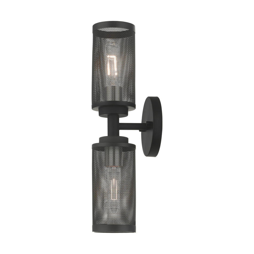 Livex Industro 14122-04 Wall Sconce Light - Black w/ Brushed Nickels