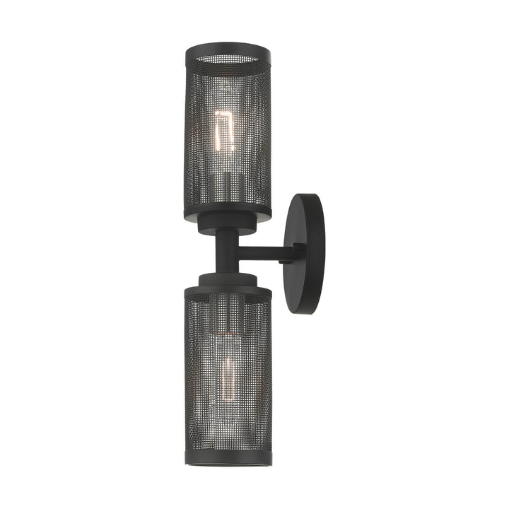 Livex Industro 14122-04 Wall Sconce Light - Black w/ Brushed Nickels