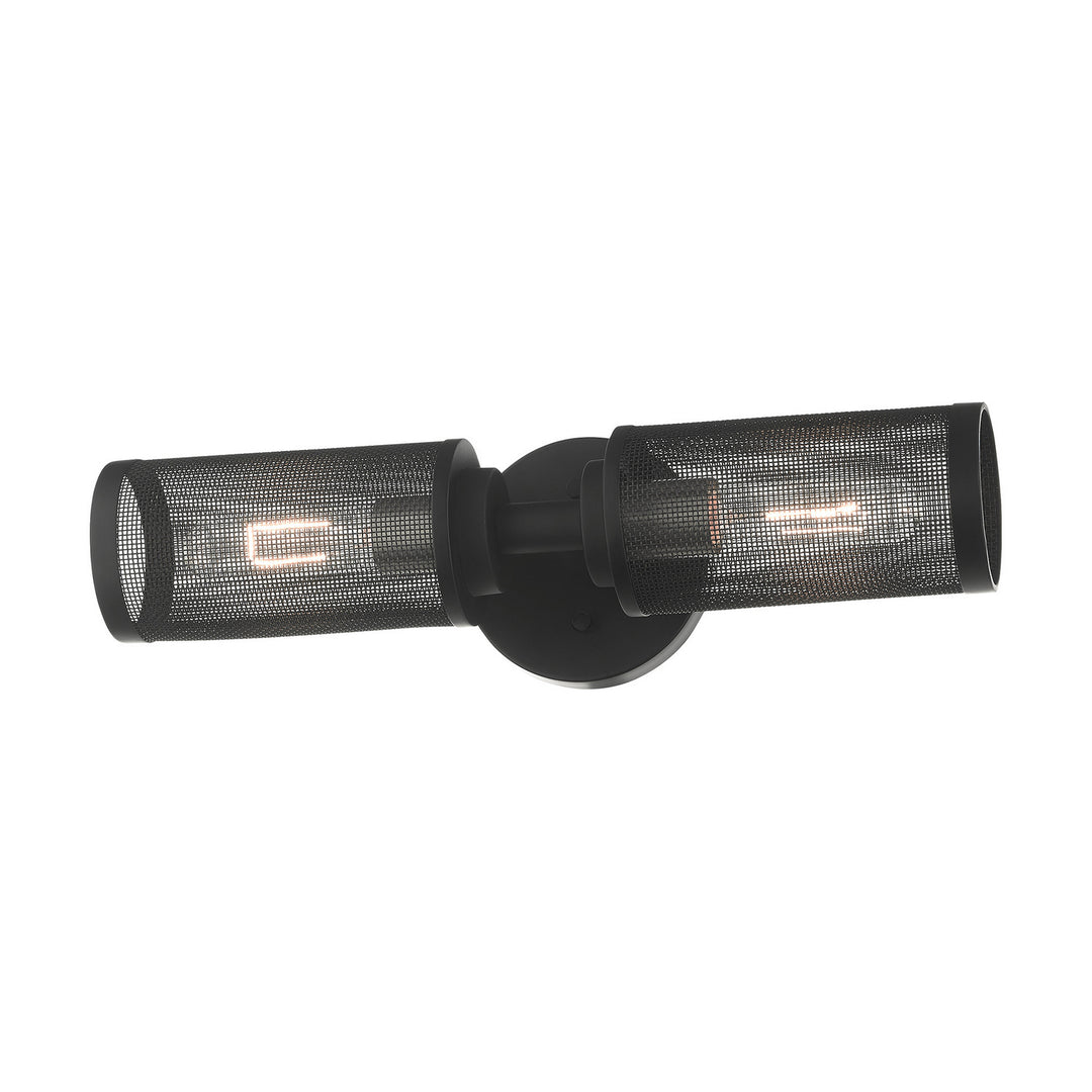 Livex Industro 14122-04 Wall Sconce Light - Black w/ Brushed Nickels