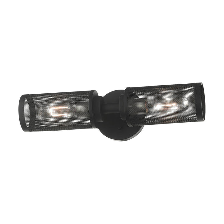 Livex Industro 14122-04 Wall Sconce Light - Black w/ Brushed Nickels