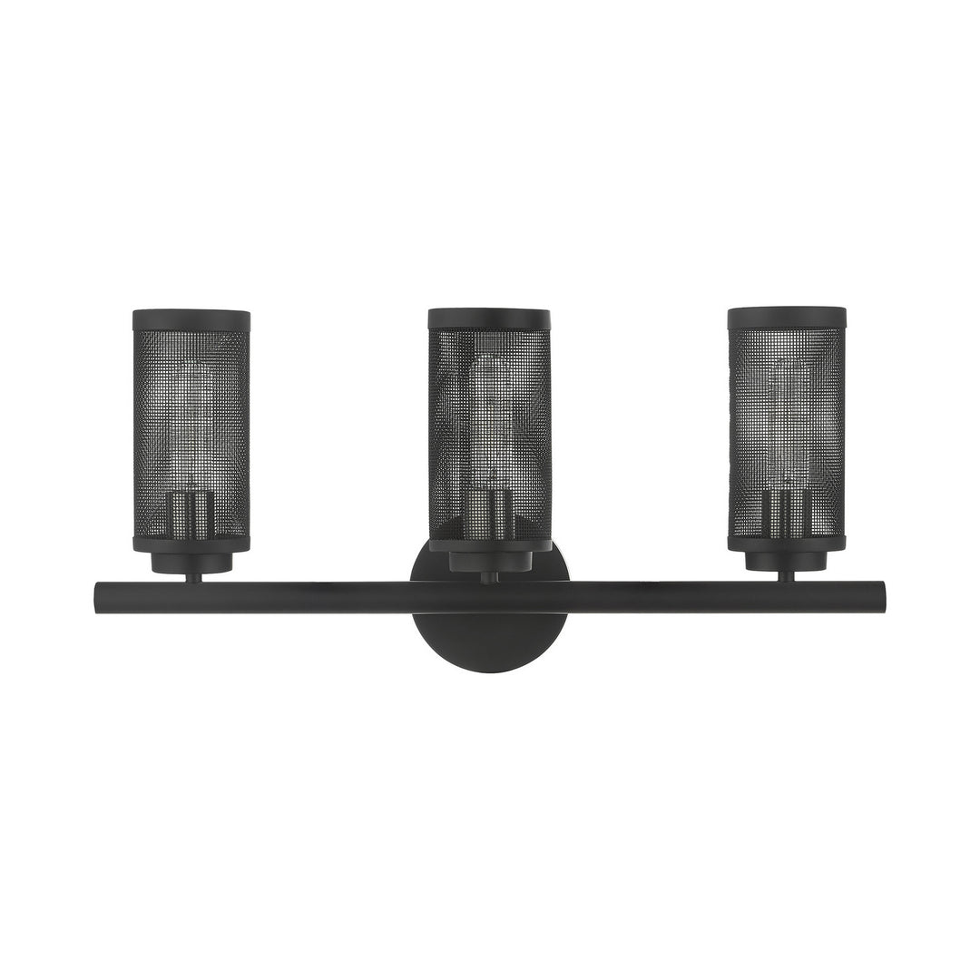 Livex Industro 14123-04 Bath Vanity Light 24 in. wide - Black w/ Brushed Nickels