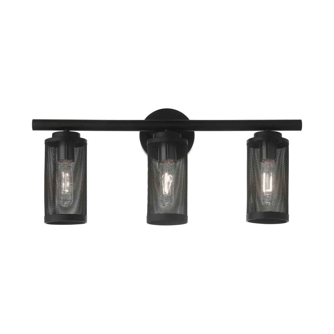 Livex Industro 14123-04 Bath Vanity Light 24 in. wide - Black w/ Brushed Nickels