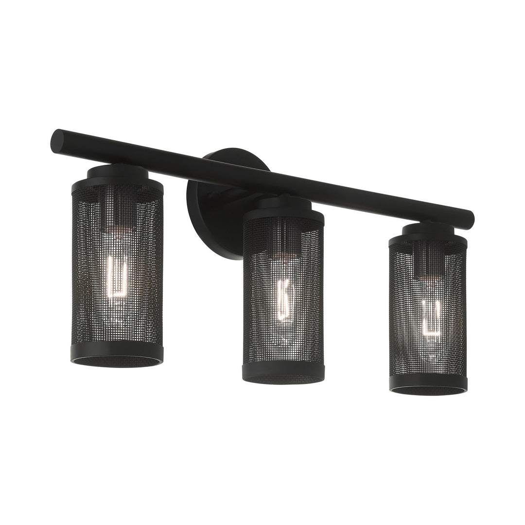 Livex Industro 14123-04 Bath Vanity Light 24 in. wide - Black w/ Brushed Nickels