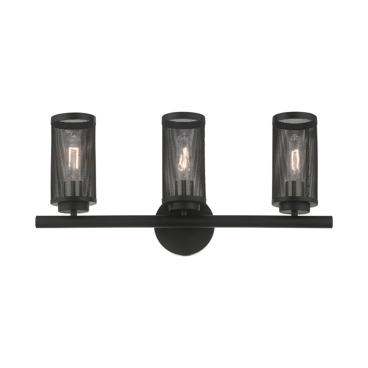 Livex Industro 14123-04 Bath Vanity Light 24 in. wide - Black w/ Brushed Nickels