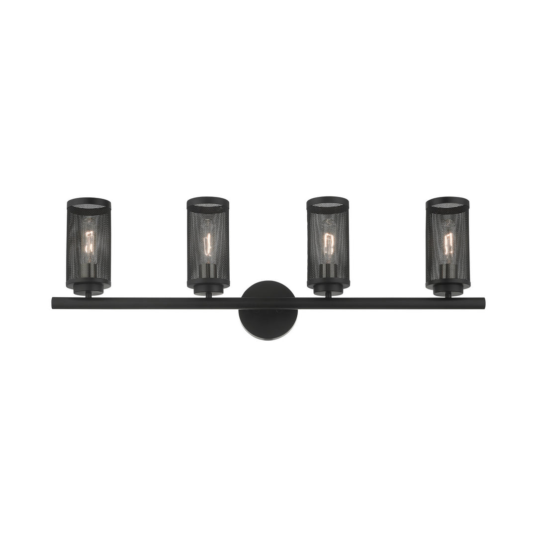 Livex Industro 14124-04 Bath Vanity Light 36 in. wide - Black w/ Brushed Nickels