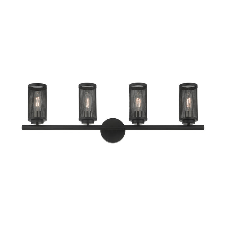 Livex Industro 14124-04 Bath Vanity Light 36 in. wide - Black w/ Brushed Nickels