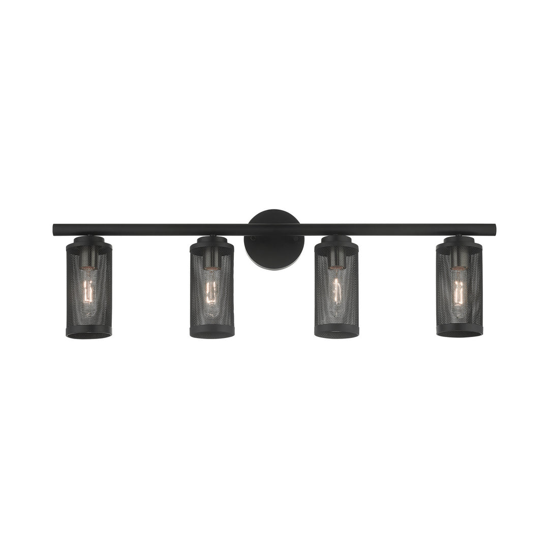 Livex Industro 14124-04 Bath Vanity Light 36 in. wide - Black w/ Brushed Nickels