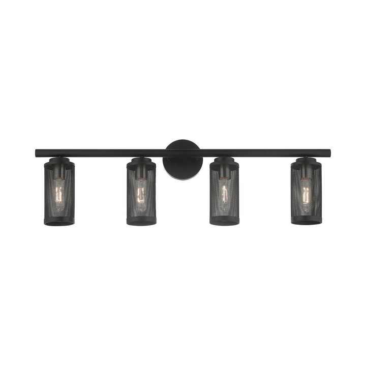 Livex Industro 14124-04 Bath Vanity Light 36 in. wide - Black w/ Brushed Nickels