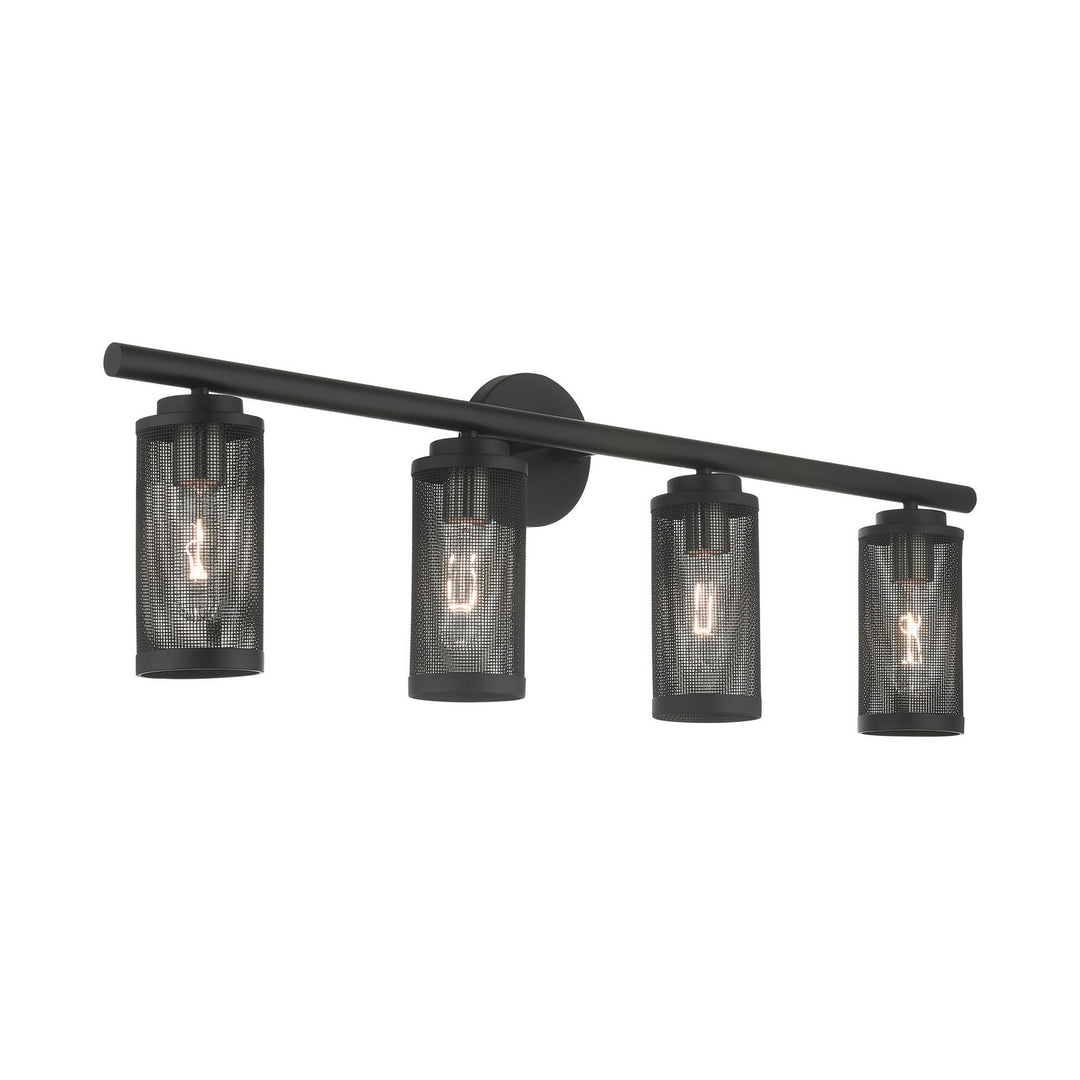 Livex Industro 14124-04 Bath Vanity Light 36 in. wide - Black w/ Brushed Nickels