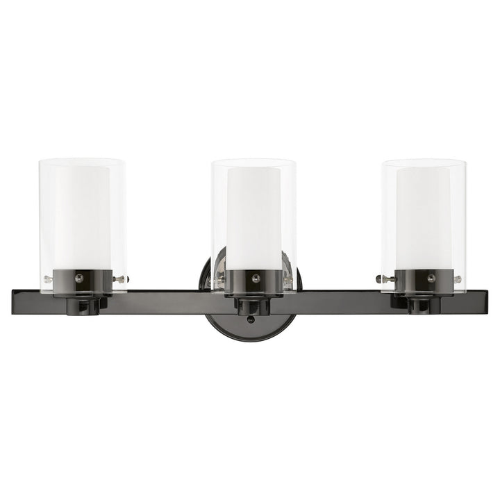 Livex Manhattan 1543-46 Bath Vanity Light 23 in. wide - Black Chrome w/ Polished Chromes