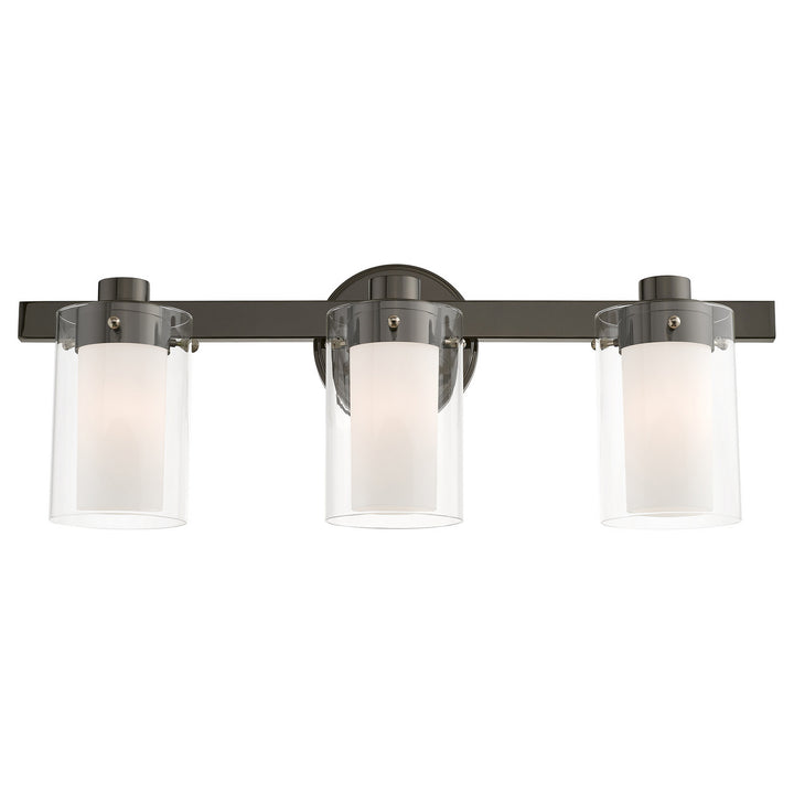 Livex Manhattan 1543-46 Bath Vanity Light 23 in. wide - Black Chrome w/ Polished Chromes