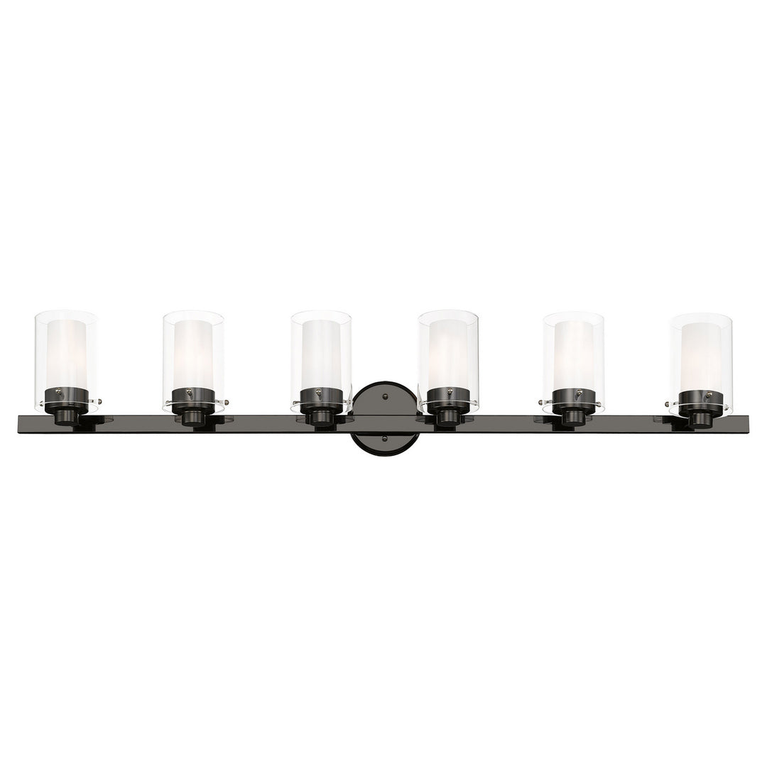 Livex Manhattan 15456-46 Bath Vanity Light 48 in. wide - Black Chrome w/ Polished Chromes