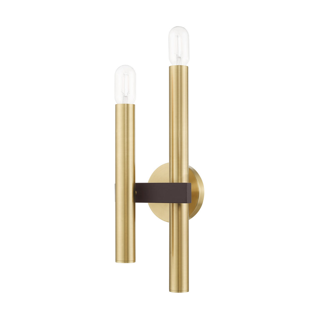 Livex Helsinki 15832-12 Wall Sconce Light - Satin Brass w/ Bronzes