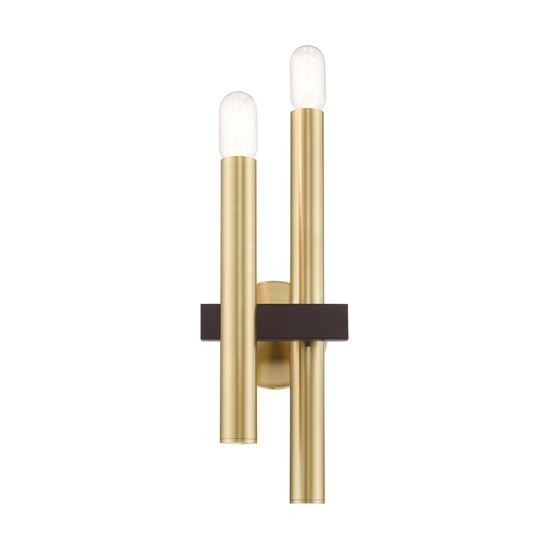 Livex Helsinki 15832-12 Wall Sconce Light - Satin Brass w/ Bronzes