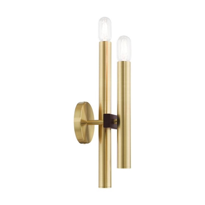 Livex Helsinki 15832-12 Wall Sconce Light - Satin Brass w/ Bronzes