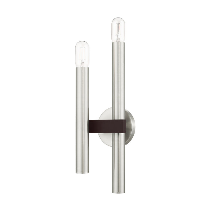Livex Helsinki 15832-91 Wall Sconce Light - Brushed Nickel w/ Bronzes