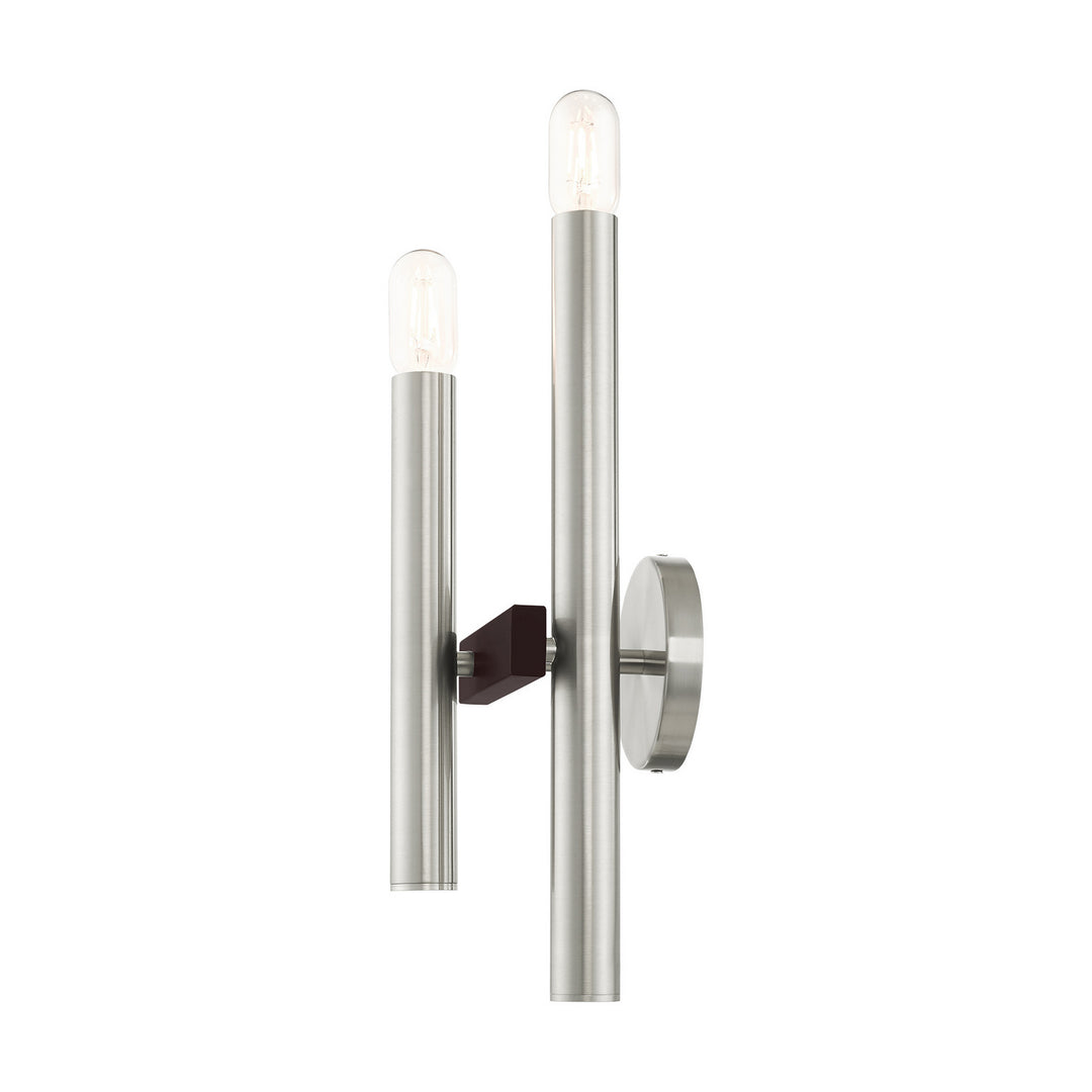 Livex Helsinki 15832-91 Wall Sconce Light - Brushed Nickel w/ Bronzes