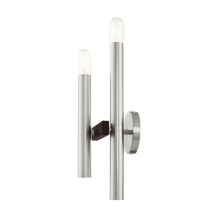 Livex Helsinki 15832-91 Wall Sconce Light - Brushed Nickel w/ Bronzes