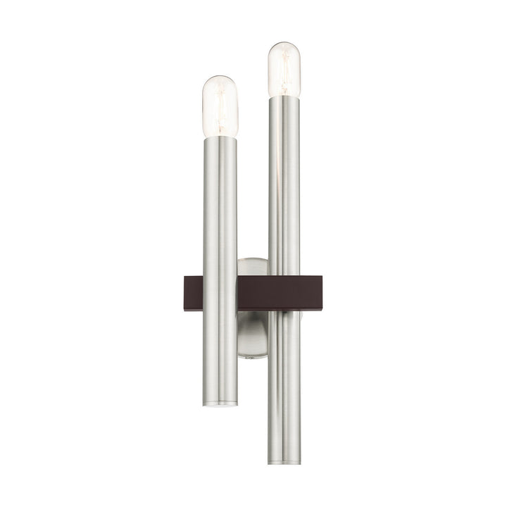 Livex Helsinki 15832-91 Wall Sconce Light - Brushed Nickel w/ Bronzes