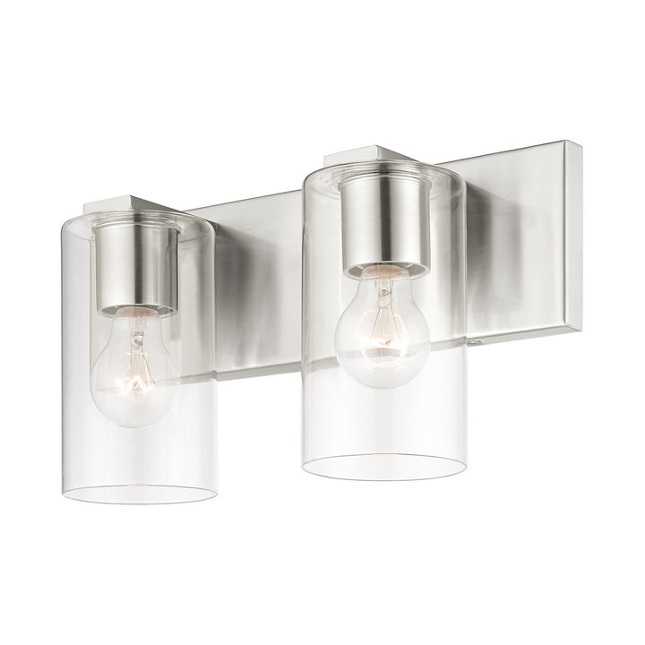 Livex Zurich 16552-91 Bath Vanity Light 15 in. wide - Brushed Nickel