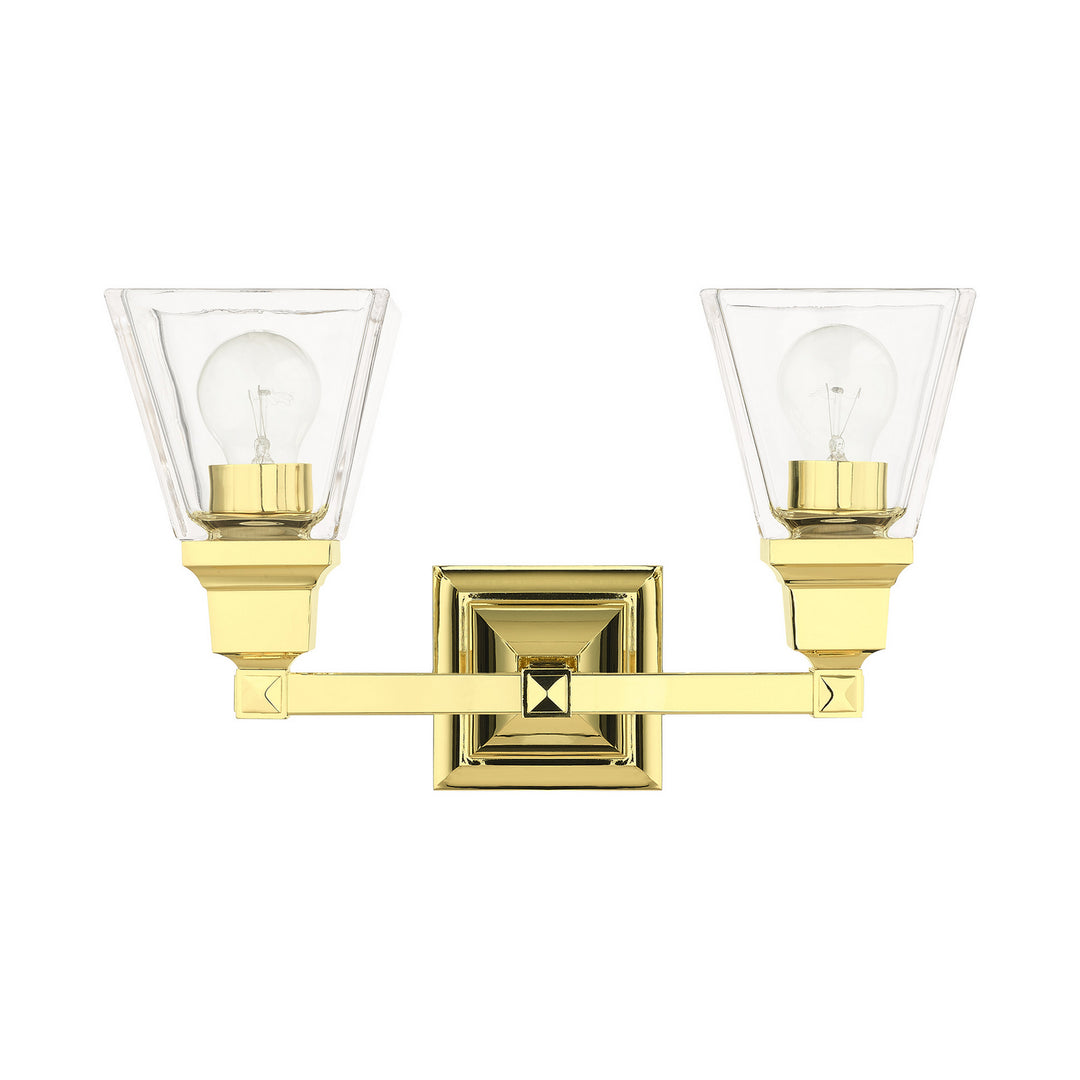 Livex Mission 17172-02 Bath Vanity Light 15 in. wide - Polished Brass