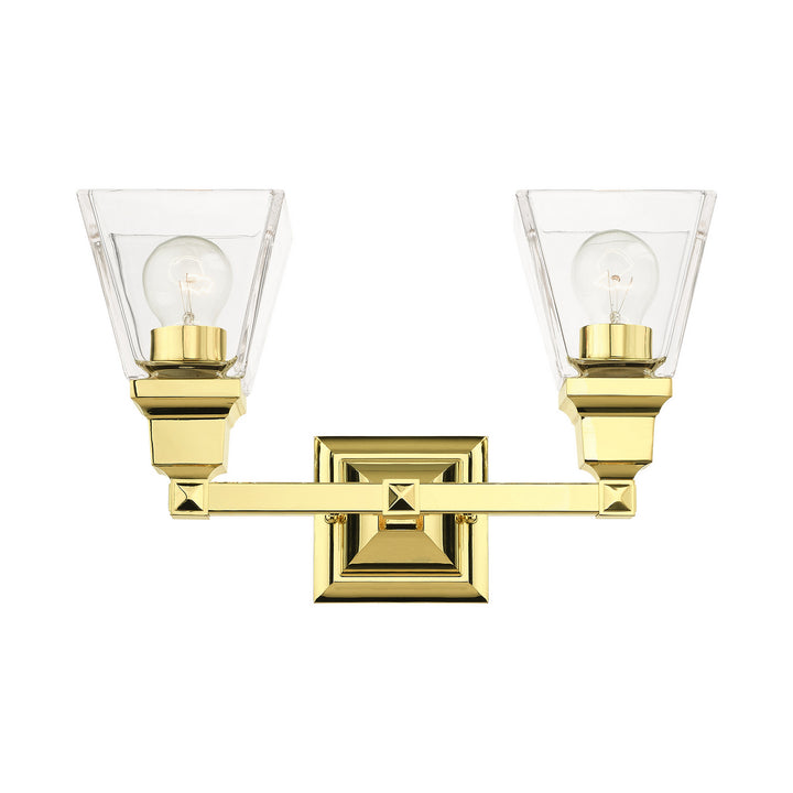 Livex Mission 17172-02 Bath Vanity Light 15 in. wide - Polished Brass