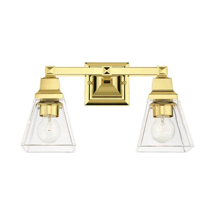 Livex Mission 17172-02 Bath Vanity Light 15 in. wide - Polished Brass