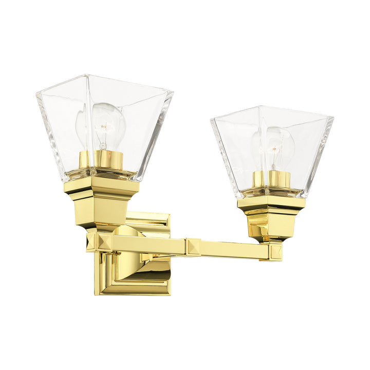 Livex Mission 17172-02 Bath Vanity Light 15 in. wide - Polished Brass