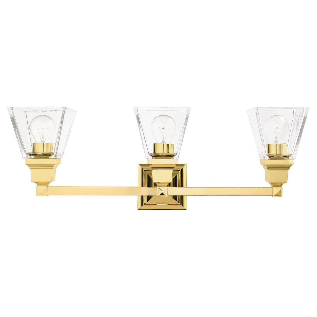 Livex Mission 17173-02 Bath Vanity Light 26 in. wide - Polished Brass