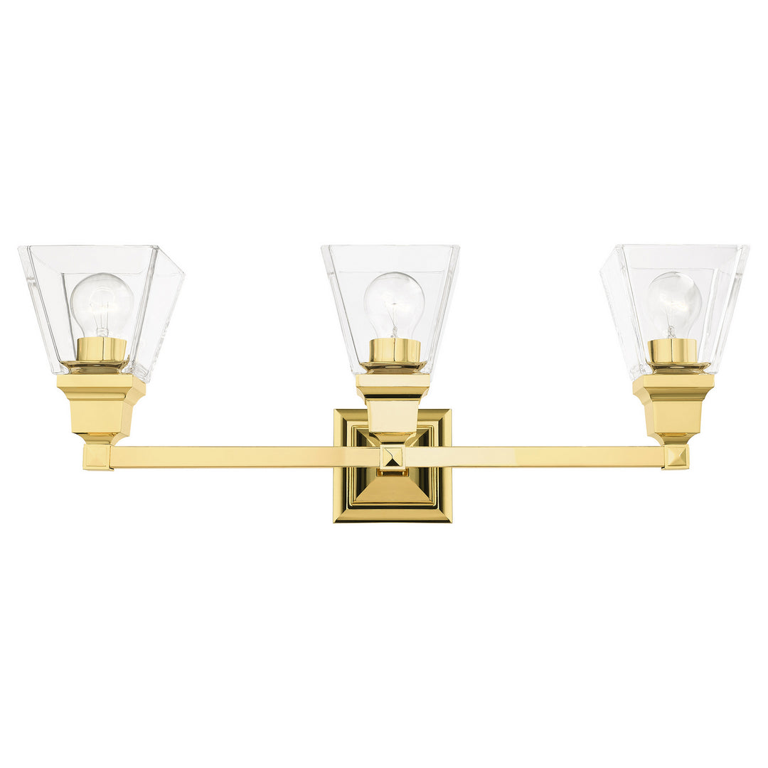 Livex Mission 17173-02 Bath Vanity Light 26 in. wide - Polished Brass