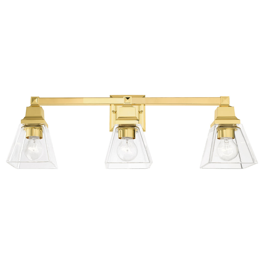 Livex Mission 17173-02 Bath Vanity Light 26 in. wide - Polished Brass