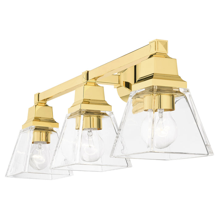 Livex Mission 17173-02 Bath Vanity Light 26 in. wide - Polished Brass