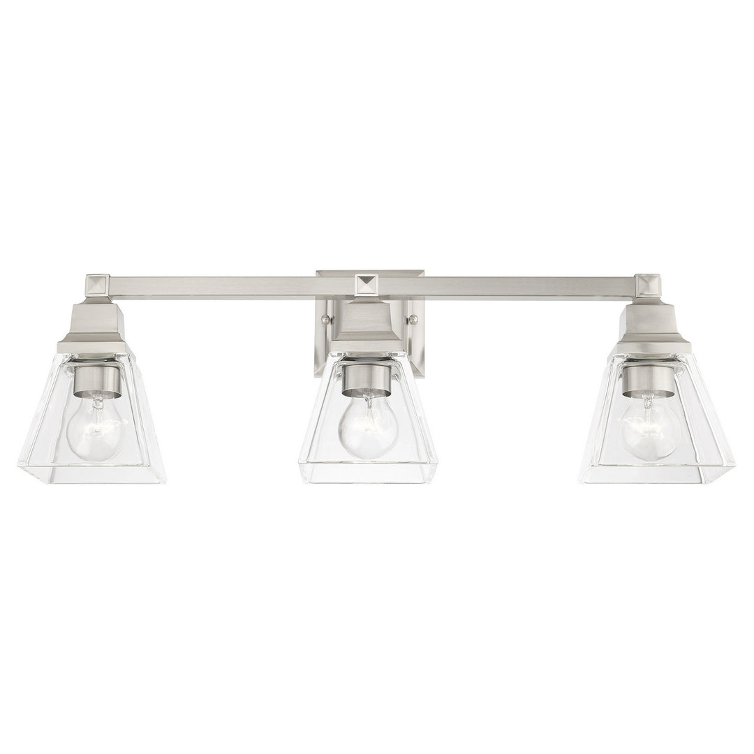 Livex Mission 17173-91 Bath Vanity Light 26 in. wide - Brushed Nickel