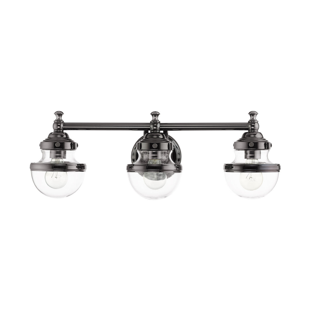 Livex Oldwick 17413-46 Bath Vanity Light 24 in. wide - Polished Black Chrome