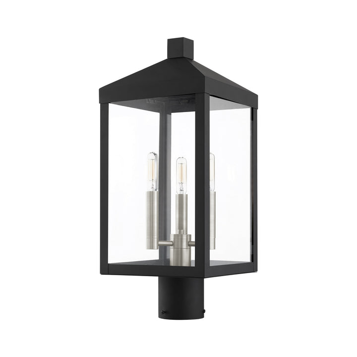Livex Lighting 20592-04  Nyack Outdoor Black W/ Brushed Nickel Cluster
