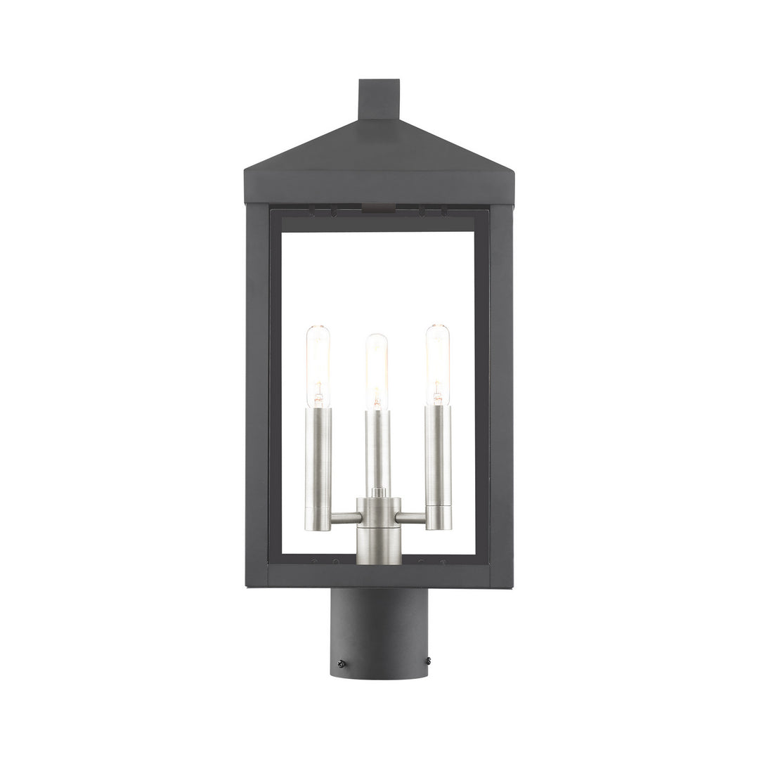 Livex Lighting 20592-04  Nyack Outdoor Black W/ Brushed Nickel Cluster