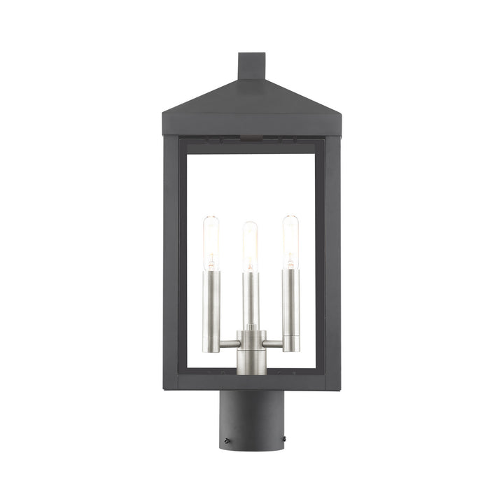Livex Lighting 20592-04  Nyack Outdoor Black W/ Brushed Nickel Cluster