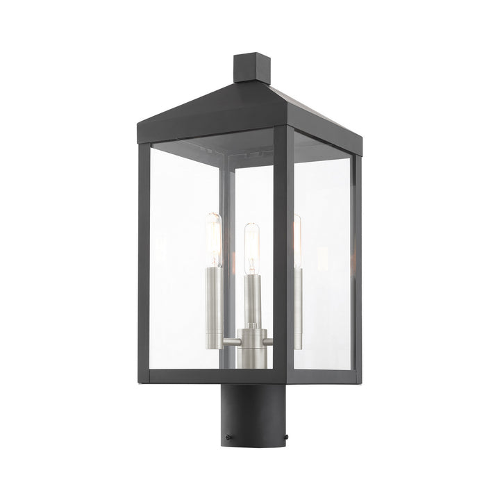 Livex Lighting 20592-04  Nyack Outdoor Black W/ Brushed Nickel Cluster