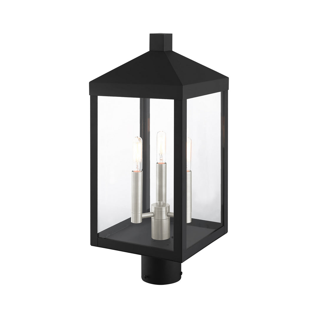 Livex Lighting 20592-04  Nyack Outdoor Black W/ Brushed Nickel Cluster