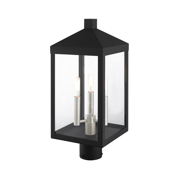 Livex Lighting 20592-04  Nyack Outdoor Black W/ Brushed Nickel Cluster