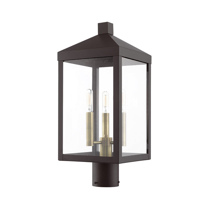 Livex Lighting 20592-07  Nyack Outdoor Bronze W/ Antique Brass Cluster