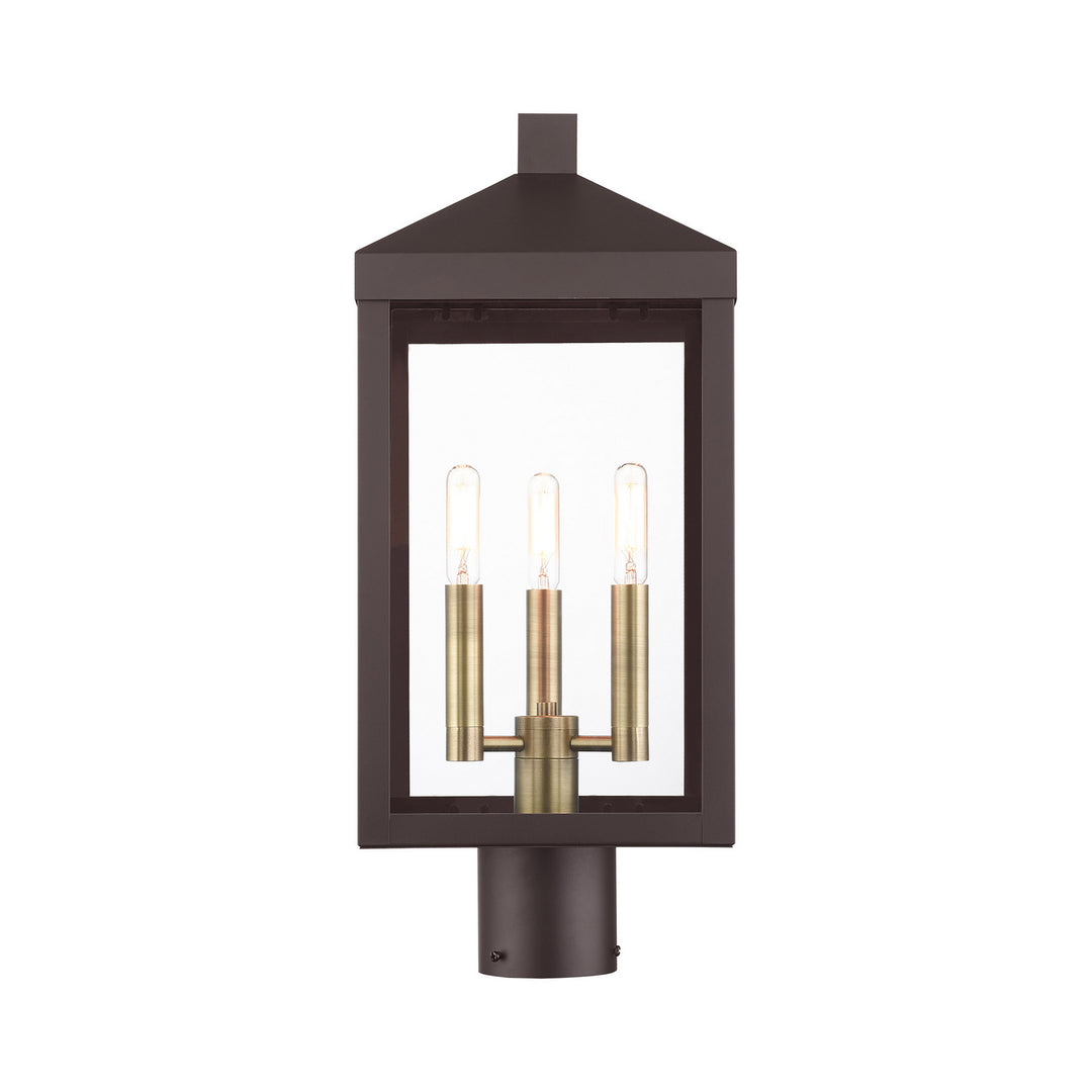 Livex Lighting 20592-07  Nyack Outdoor Bronze W/ Antique Brass Cluster