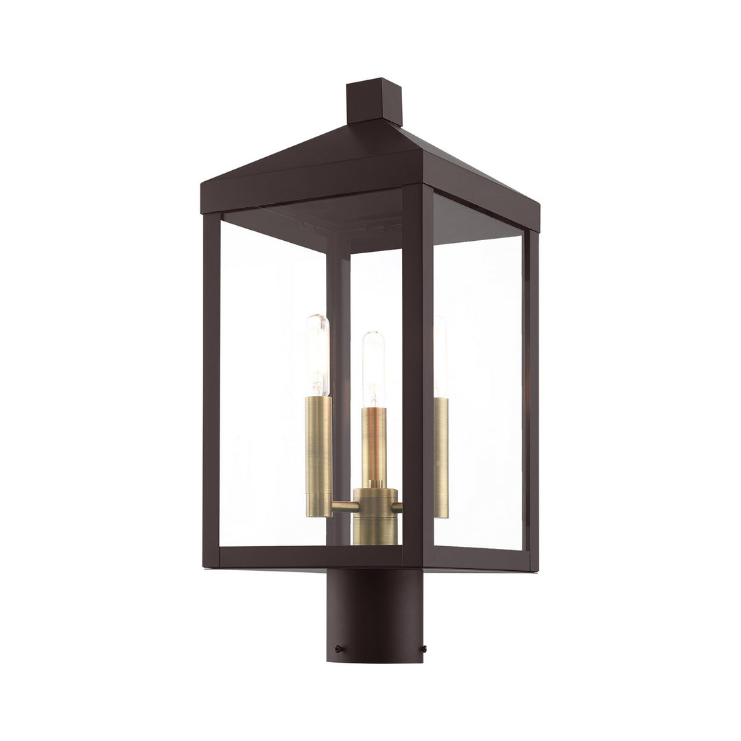 Livex Lighting 20592-07  Nyack Outdoor Bronze W/ Antique Brass Cluster