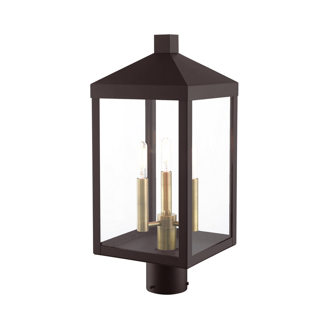 Livex Lighting 20592-07  Nyack Outdoor Bronze W/ Antique Brass Cluster