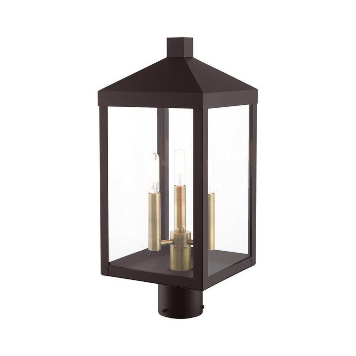 Livex Lighting 20592-07  Nyack Outdoor Bronze W/ Antique Brass Cluster