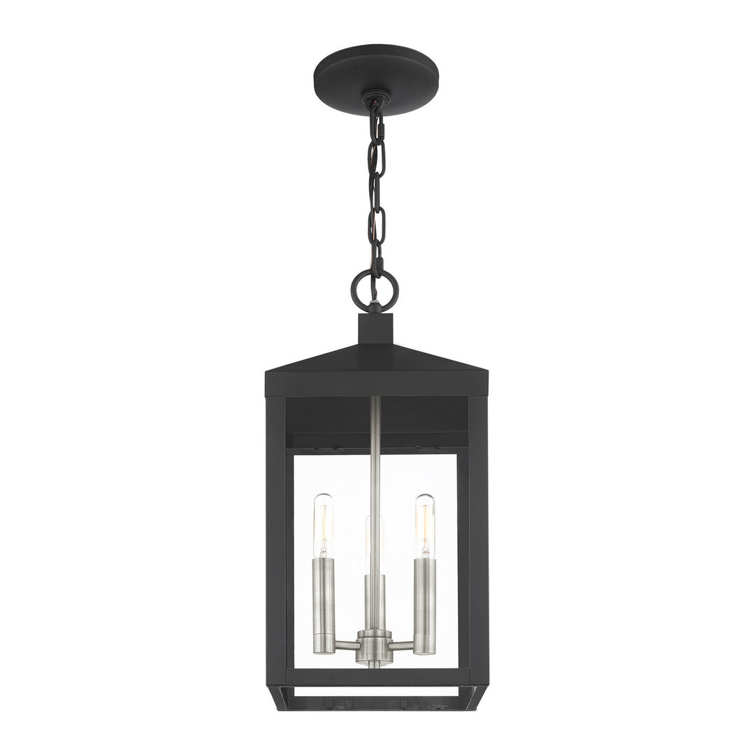 Livex Lighting 20593-04  Nyack Outdoor Black W/ Brushed Nickel Cluster