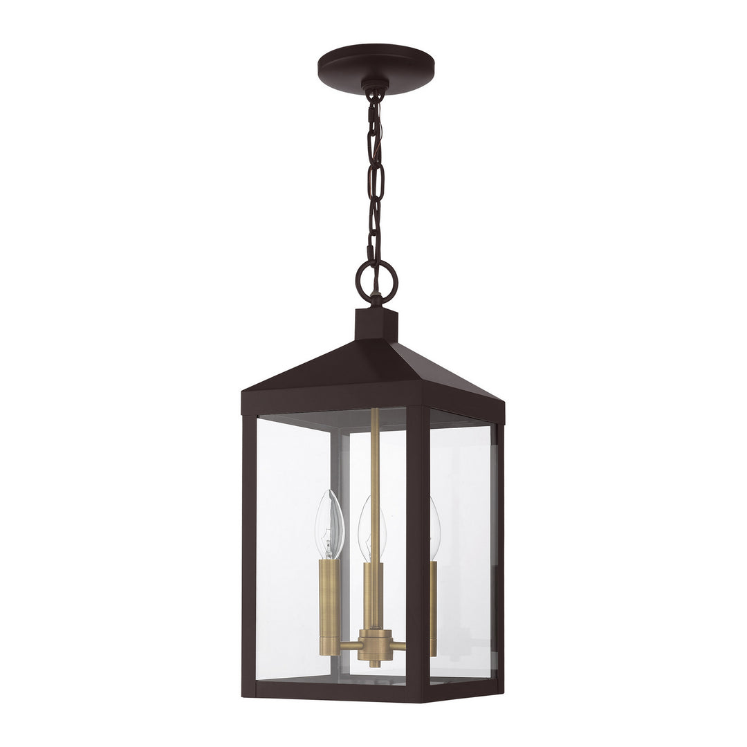 Livex Lighting 20593-07  Nyack Outdoor Bronze W/ Antique Brass Cluster