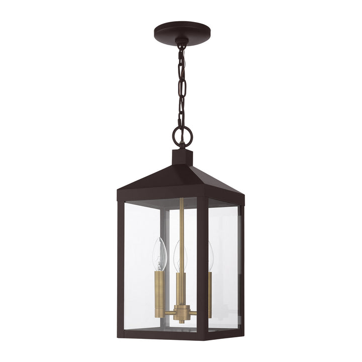 Livex Lighting 20593-07  Nyack Outdoor Bronze W/ Antique Brass Cluster