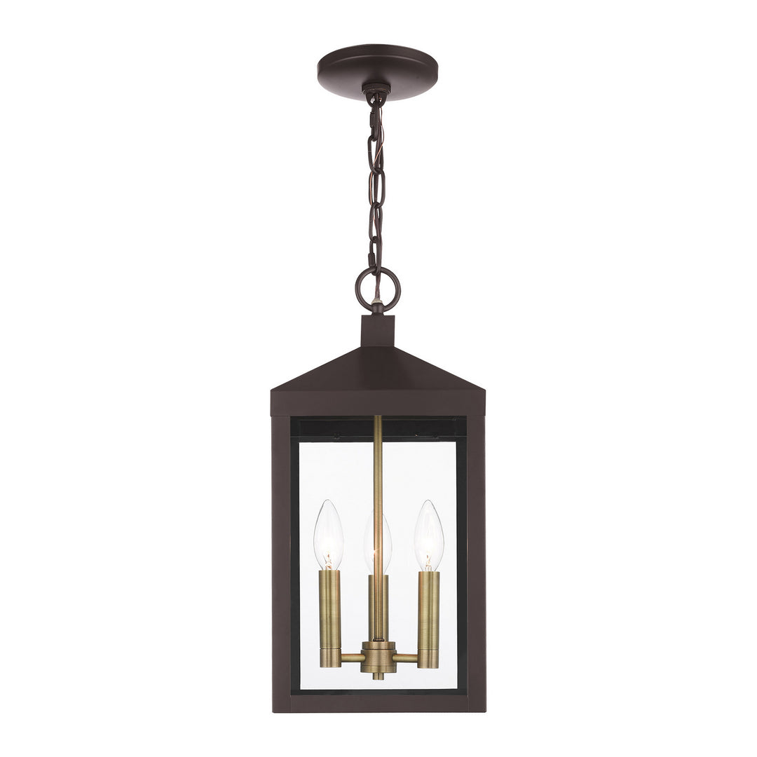 Livex Lighting 20593-07  Nyack Outdoor Bronze W/ Antique Brass Cluster
